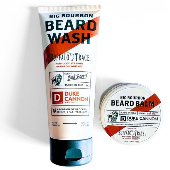 DUKE CANNON SUPPLY CO. Big Bourbon Beard Wash AND Balm - Bourbon Oak Barrel NEW - Picture 1 of 4
